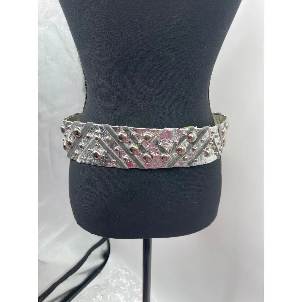 Unique‎ Handcrafted Silver belt with Bubble Design Boho Chic Jewelry size 34